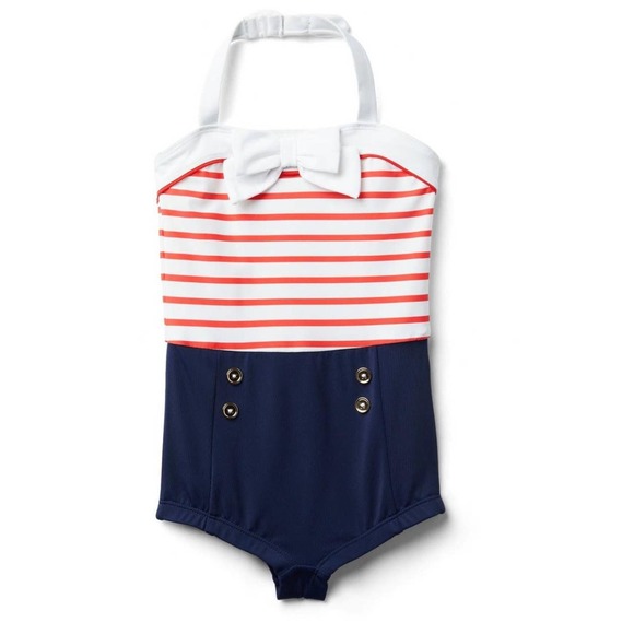 Janie and Jack Other - Janie and Jack STRIPED BOW SWIMSUIT size 10